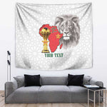 Morocco Football Custom Tapestry Atlas Lions Champions African White Islamic Pattern
