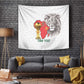 Morocco Football Custom Tapestry Atlas Lions Champions African White Islamic Pattern