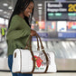 Morocco Football Custom Travel Bag Atlas Lions Champions African White Islamic Pattern