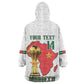 Morocco Football Custom Wearable Blanket Hoodie Atlas Lions Champions African White Islamic Pattern