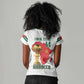 Morocco Football Custom Women V-Neck T-Shirt Atlas Lions Champions African White Islamic Pattern