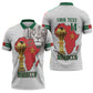Morocco Football Custom Zipper Polo Shirt Atlas Lions Champions African White Islamic Pattern
