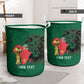 Morocco Football Custom Laundry Basket Atlas Lions Champions African Green Islamic Pattern