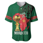Morocco Football Custom Baseball Jersey Atlas Lions Champions African Green Islamic Pattern