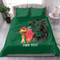 Morocco Football Custom Bedding Set Atlas Lions Champions African Green Islamic Pattern