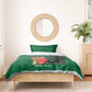 Morocco Football Custom Bedding Set Atlas Lions Champions African Green Islamic Pattern