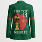 Morocco Football Custom Blazer Atlas Lions Champions African Green Islamic Pattern