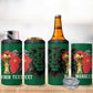 Morocco Football Custom 4 in 1 Can Cooler Tumbler Atlas Lions Champions African Green Islamic Pattern