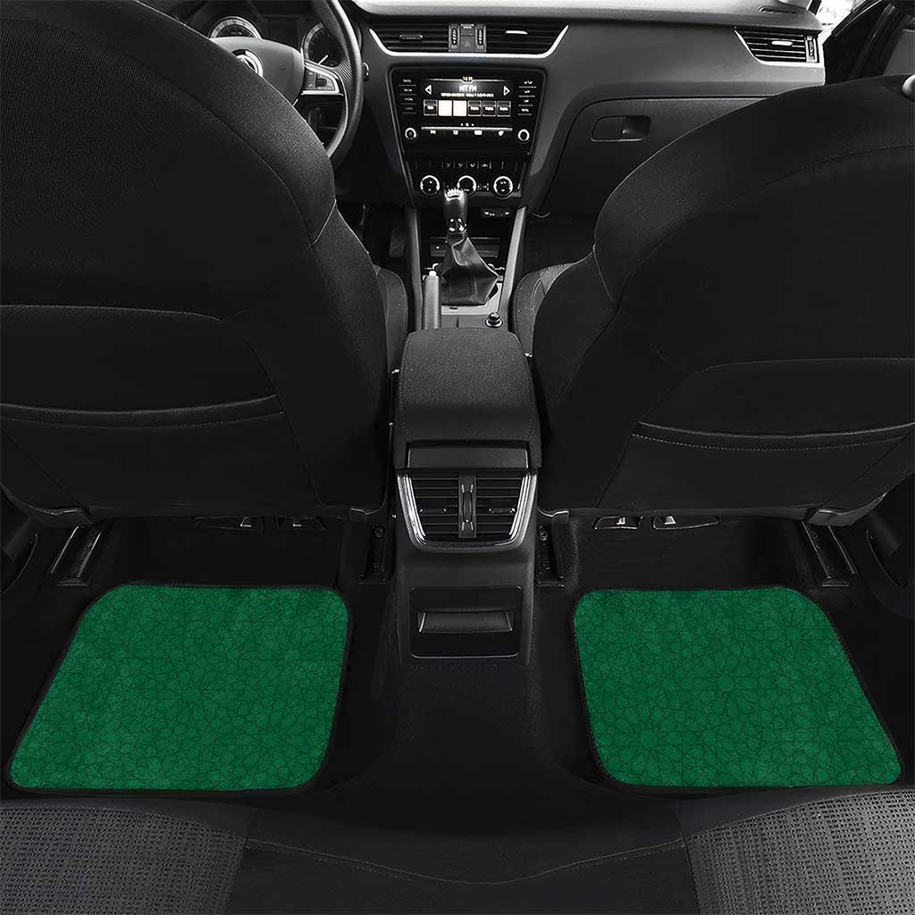 Morocco Football Custom Car Mats Atlas Lions Champions African Green Islamic Pattern