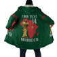 Morocco Football Custom Cloak Atlas Lions Champions African Green Islamic Pattern