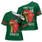 Morocco Football Custom Cross Shoulder Shirt Atlas Lions Champions African Green Islamic Pattern