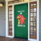 Morocco Football Custom Door Cover Atlas Lions Champions African Green Islamic Pattern