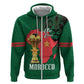 Morocco Football Custom Hoodie Atlas Lions Champions African Green Islamic Pattern