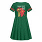 Morocco Football Custom Kid Short Sleeve Dress Atlas Lions Champions African Green Islamic Pattern
