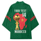 Morocco Football Custom Kimono Atlas Lions Champions African Green Islamic Pattern