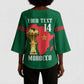 Morocco Football Custom Kimono Sleeve Blouse Atlas Lions Champions African Green Islamic Pattern