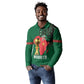 Morocco Football Custom Long Sleeve Polo Shirt Atlas Lions Champions African Green Islamic Pattern