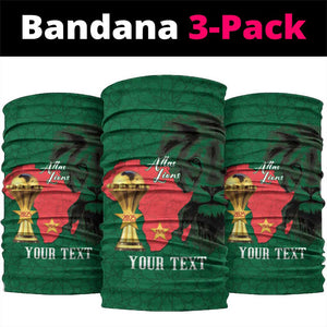 Morocco Football Custom Neck Gaiter Atlas Lions Champions African Green Islamic Pattern