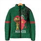 Morocco Football Custom Padded Jacket Atlas Lions Champions African Green Islamic Pattern