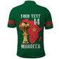 Morocco Football Custom Polo Shirt Atlas Lions Champions African Green Islamic Pattern