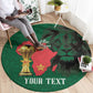 Morocco Football Custom Round Carpet Atlas Lions Champions African Green Islamic Pattern