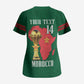 Morocco Football Custom Scrub Top Atlas Lions Champions African Green Islamic Pattern