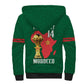 Morocco Football Custom Sherpa Hoodie Atlas Lions Champions African Green Islamic Pattern
