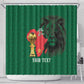 Morocco Football Custom Shower Curtain Atlas Lions Champions African Green Islamic Pattern