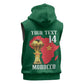 Morocco Football Custom Sleeveless Hoodie Atlas Lions Champions African Green Islamic Pattern