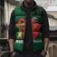 Morocco Football Custom Sleeveless Puffer Jacket Atlas Lions Champions African Green Islamic Pattern