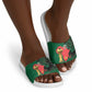 Morocco Football Custom Slide Sandals Atlas Lions Champions African Green Islamic Pattern