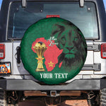 Morocco Football Custom Spare Tire Cover Atlas Lions Champions African Green Islamic Pattern