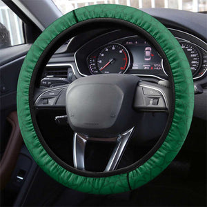 Morocco Football Steering Wheel Cover Atlas Lions Champions African Green Islamic Pattern