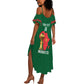 Morocco Football Custom Summer Maxi Dress Atlas Lions Champions African Green Islamic Pattern
