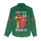 Morocco Football Custom Women Casual Shirt Atlas Lions Champions African Green Islamic Pattern
