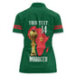 Morocco Football Custom Women Polo Shirt Atlas Lions Champions African Green Islamic Pattern