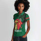 Morocco Football Custom Women Polo Shirt Atlas Lions Champions African Green Islamic Pattern