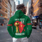 Morocco Football Custom Zip Hoodie Atlas Lions Champions African Green Islamic Pattern