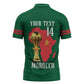 Morocco Football Custom Zipper Polo Shirt Atlas Lions Champions African Green Islamic Pattern