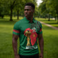 Morocco Football Custom Zipper Polo Shirt Atlas Lions Champions African Green Islamic Pattern