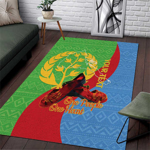 Personalised Eritrea Independence Day Area Rug Shida Shoes Olive Branch African Pattern