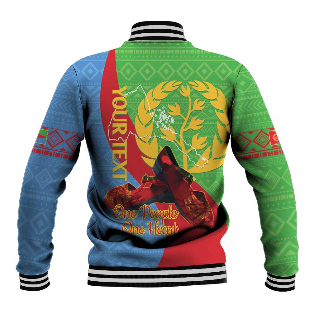Personalised Eritrea Independence Day Baseball Jacket Shida Shoes Olive Branch African Pattern