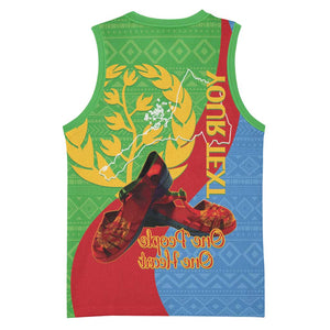 Personalised Eritrea Independence Day Basketball Jersey Shida Shoes Olive Branch African Pattern - African Pride