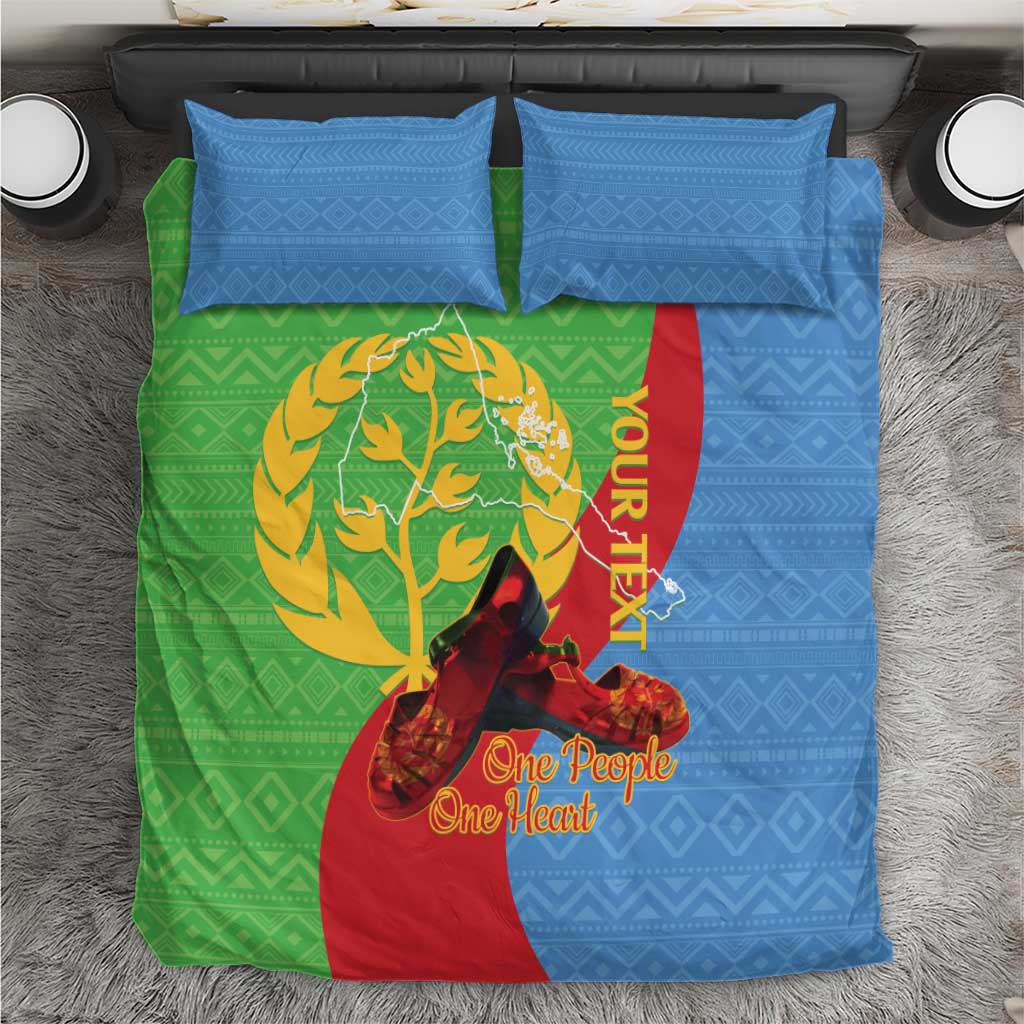 Personalised Eritrea Independence Day Bedding Set Shida Shoes Olive Branch African Pattern
