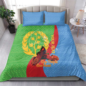 Personalised Eritrea Independence Day Bedding Set Shida Shoes Olive Branch African Pattern