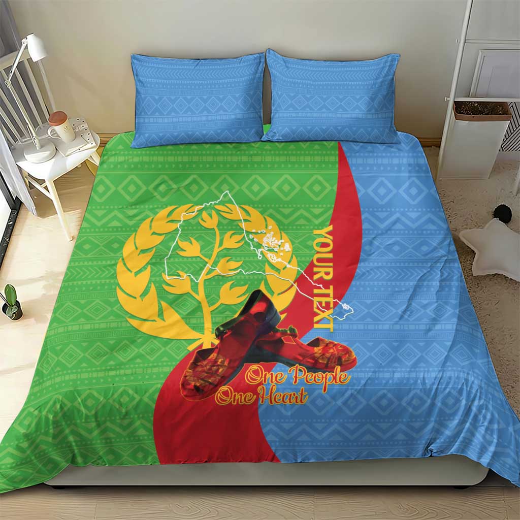 Personalised Eritrea Independence Day Bedding Set Shida Shoes Olive Branch African Pattern