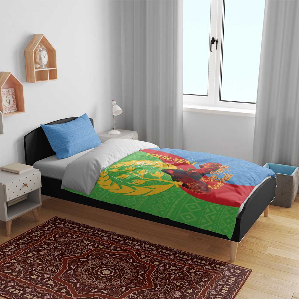 Personalised Eritrea Independence Day Bedding Set Shida Shoes Olive Branch African Pattern