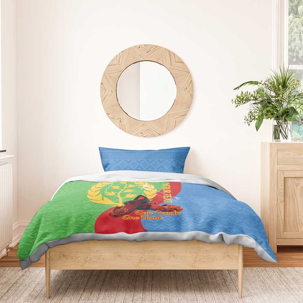 Personalised Eritrea Independence Day Bedding Set Shida Shoes Olive Branch African Pattern