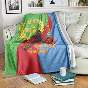 Personalised Eritrea Independence Day Blanket Shida Shoes Olive Branch African Pattern