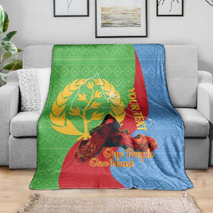 Personalised Eritrea Independence Day Blanket Shida Shoes Olive Branch African Pattern